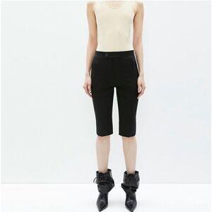 Helmut Lang Women’s Black Slim Cotton Bermuda Length  Short